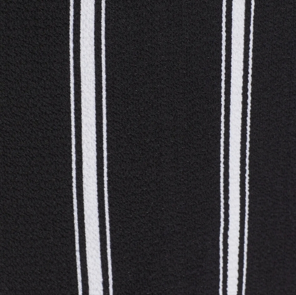 Band of Gypsies Women's Medium Black Pinstripe Faux Wrap Dress - Picture 10 of 16